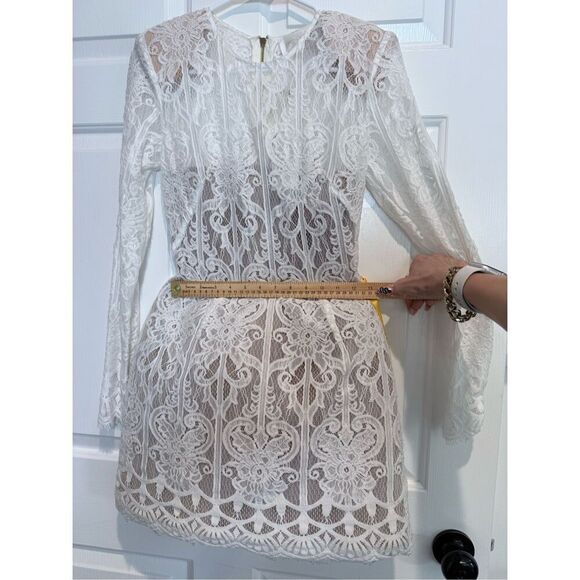 NWT BRONX & BANCO Structured Casey Lace Fit & Flare Scalloped Hem Mini Dress M - Picture 11 of 16